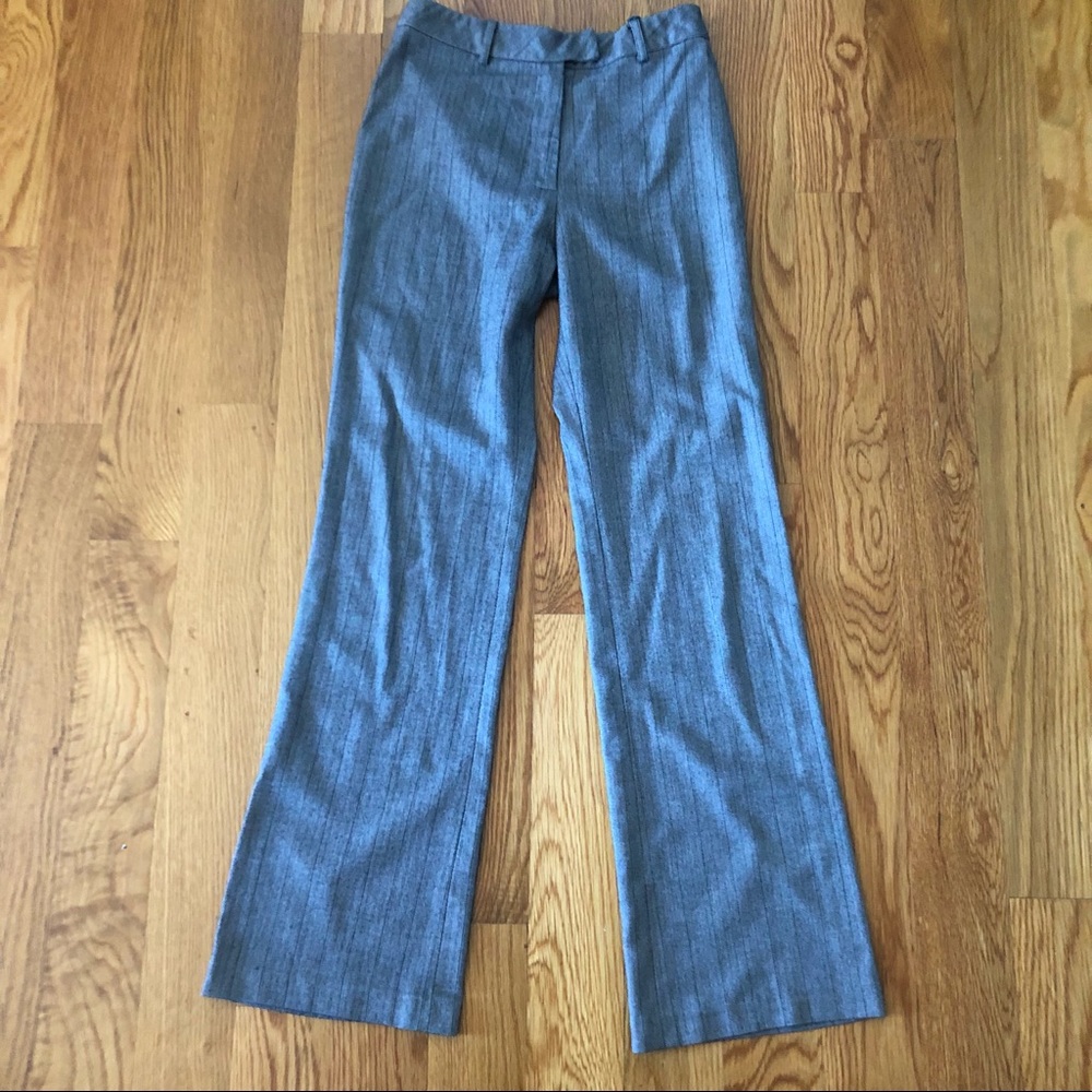 Wanko Gray Pinstripe Herringbone Tweed Bootcut Pants 34 Size 0 2
